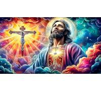 Jesus-on-The-Croix Puzzle 1000 pièces Educa Jouet en Bois Cadeau Unique De l'art Décoration Jeu éducatif Challenge Toy pour Adultes & Enfants des 14 Ans Jesus-on-the-croix38x52cm/1000pcs