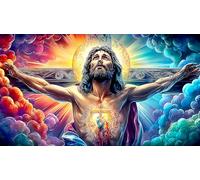 Jesus-on-The-Croix Puzzle 1000 pièces Educa Jouet en Bois Cadeau Unique Décoration Intérieure Jeu éducatif Challenge Toy pour Adultes et Enfants à partir de 14 Ans Jesus-on-the-croix38x52cm/1000pcs