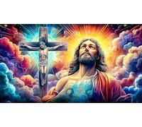 Jesus-on-The-Croix Puzzle 1000 pièces Educa Jouet en Bois Divertissement créatif Décoration Intérieure Jeu éducatif Challenge Toy pour Adultes & Enfants des 14 Ans Jesus-on-the-croix38x52cm/1000pcs