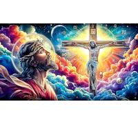 Jesus-on-The-Croix Puzzles 1000 Pieces Cadeau Unique Jeu éducatif Challenge Toy de qualité supérieure Peinture Art pour Adultes et Enfants à partir de 12 Ans Jesus-on-the-croix75x50cm/1000pcs