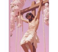 Jesus On The Cross Journal: Cute Preppy Pink Christian Diary and Notebook for Bible Study, Prayers, Gifts for Girls, Teens, and Women