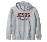 Jesus Paid It All Boho Floral Roses Verse de la Bible Chrétienne Sweat à Capuche