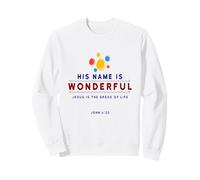 Jésus Pain de Vie Inspiration Espoir Impression chrétienne Sweatshirt