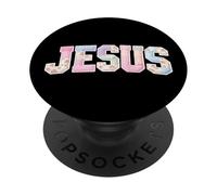 Jésus Patchwork Floral Chrétien Mignon Cottagecore Faith PopSockets PopGrip Adhésif