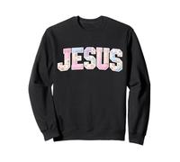 Jésus Patchwork Floral Chrétien Mignon Cottagecore Faith Sweatshirt