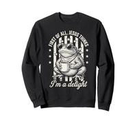 Jésus Pense Que Je suis Un délice : Le Sarcasme rétro de la Grenouille à café Sweatshirt
