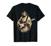 Jesus Playing Guitare électrique rétro Rock Music Superstar T-Shirt