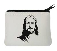Jesus Pochette porte-monnaie en néoprène Motif graphique Blanc 10 x 11 cm, blanc, Taille unique