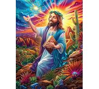 Jésus prêchant dans Le Jardin Magique 500 Pieces Casse-tête Expert Confirmé en Carton sans Déformation Très Difficile Niveau Expert Jeu De Société Collection Cadeau Premium 500 PCS