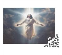 Jésus Puzzle 1000 Pièces Jouet en Bois Divertissement Créatif De l'art De La Décoration Ascension of Jésus Challenge Toy Adultes Et Enfants À Partir De 14 Ans 1000pcs (75x50cm)