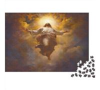 Jésus Puzzle 1000 Pièces Jouet en Bois Divertissement Créatif Décoration Intérieure Ascension of Jésus Challenge Toy Adultes Et Enfants À Partir De 14 Ans 1000pcs (75x50cm)