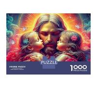 Jésus - Puzzle de 1000 pièces encadrable et Robuste représentant Une Figure sacrée enlacée, Adultes. Apaisant et divertissant, il est Parfait se détendre à la en Famille. Dimensions : 52 x 38 cm.