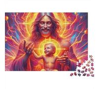 Jésus-Puzzle Religieux Enfant Sacré 1000 pièces en Carton recyclé Robuste,sans poussière,pour se détendre en Famille ou Entre Adultes,activité d'intérieur 70x50cm/1000 pièces