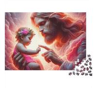 Jésus-Puzzle Religieux«Soins sacrés»1000 pièces en Carton Lisse recyclé-Anti-Stress-Cadeau d'anniversaire idéal pour Adultes,Couples,passionnés et débutants-70x50cm