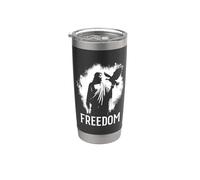 Jésus Pygargue à tête blanche - Vintage Liberté chrétienne religieuse Gobelet isotherme en acier inoxydable double paroi