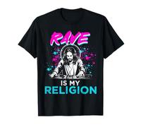 Jesus Raves Techno House Party Edm Festival Goa Electro Rave T-Shirt