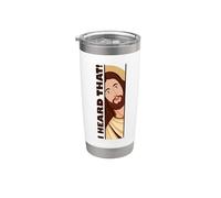 Jésus regarde Peeking J'ai entendu ce drôle de mème chrétien Gobelet isotherme en acier inoxydable double paroi