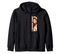Jésus Regarde Peeking J'Ai Entendu ce drôle de mème chrétien Sweat à Capuche