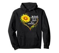 Jésus Religieux Foi Jaune Tournesol Coeur Chrétien Sweat à Capuche