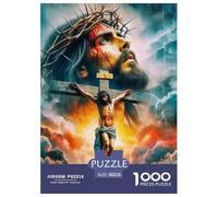 Jésus - Religion 1000 Pièces croyance Religieuse Puzzle Adulte Un Puzzle Difficile Jeu De Puzzle pour Toute La Famille Enfants Cadeaux pour Femmes Cadeaux pour Hommes 38x26cm/1000pcs