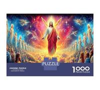 Jésus - religion 1000 Pièces Puzzle D'entraînement À La Concentration En Carton Extra Résistant Jésus ascension univers parfait Pour Se Divertir À La Maison Ou Comme Cadeau De Bienvenue 38x26cm/1000pc