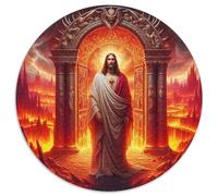 Jésus - Religion 1000 Pièces Puzzle Jeu Puzzles Classiques Impossible Puzzle Rond Challenge Toy pour Adultes Et Enfants 1000pcs (67.5x67.5cm)
