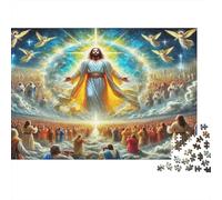 Jesus - Religion Adulte Puzzles 1000 Pièce Matériau Recy scension Puzzle à Assemblers Puzzle Game Props Accessoires de Jeu de Fête Super Idée de Cadeau pour Femmes 52x38cm/1000pcs