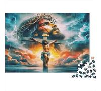 Jésus - Religion Casse-tête 1000 Pièces en Carton De Qualité Supérieure,Jeu De Puzzles en Lot Concentration Training Puzzle pour La Décoration Murale Et Les Cadeaux,Secret Santa Original 38x26cm/100