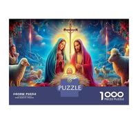 Jésus - Religion pour Après L'école : 1000 Pièces Jeu De Puzzles en Lot Scène Nativité Ultra Difficult Puzzle Et Activité Fuzzle, Puzzle À La Meilleure Évaluation Éducative 52x38cm/1000pcs