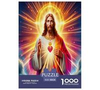 Jésus - Religion Puzzle 1000 Pieces Cadeau Unique Espoir et Amour Jeu Éducatif Challenge Toy À De Qualité Supérieure Peinture Art pour Adultes Et Enfants À Partir De 14 Ans 38x26cm/1000pcs
