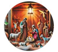 Jésus - Religion Puzzle Rond De 1000 Pièces pour Adultes Dieu Filles Célébrités Unique Décompression Progressive Réduction 1000pcs (67.5x67.5cm)