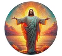 Jésus - Religion Puzzle Rond De 1000 Pièces pour Dieu Unique Réduction du Stress Activité Familiale 1000pcs (67.5x67.5cm)