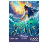 Jésus - Religion Puzzles 1000 Pieces Cadeau Unique Espoir et Amour Jeu Éducatif Challenge Toy À De Qualité Supérieure Peinture Art pour Adultes Et Enfants À Partir De 12 Ans 38x26cm/1000pcs