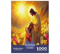 Jésus - Religion Puzzles 1000 Pieces Cadeau Unique Espoir et Amour Jeu Éducatif Défi Jouet À De Qualité Supérieure Peinture Art pour Adultes Et Enfants À Partir De 12 Ans 38x26cm/1000pcs