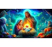 Jésus-Religion Puzzles 1000 Pieces Cadeau Unique Jeu éducatif Challenge Toy de qualité supérieure Peinture Art pour Adultes et Enfants à partir de 12 Ans 75x50cm/1000pcs