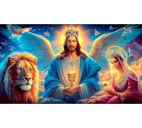 Jésus-Religion Puzzles 1000 Pieces Cadeau Unique Jeu éduchatif défi Jouet de qualité supérieure Peinture Art pour Adultes et Enfants à partir de 12 Ans 38x52cm/1000pcs
