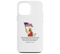Jésus républicain tenant le drapeau américain protestation Coque pour iPhone 13 Pro Max