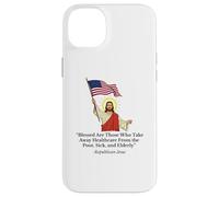 Jésus républicain tenant le drapeau américain protestation Coque pour iPhone 14 Plus