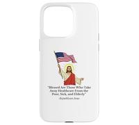 Jésus républicain tenant le drapeau américain protestation Coque pour iPhone 15 Pro Max
