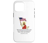 Jésus républicain tenant le drapeau américain protestation Coque pour iPhone 16 Pro Max