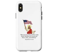 Jésus républicain tenant le drapeau américain protestation Coque pour iPhone X/XS