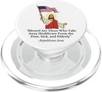 Jésus républicain tenant le drapeau américain protestation PopSockets PopGrip pour MagSafe