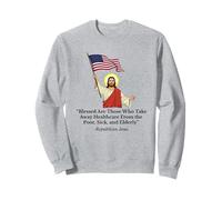 Jésus républicain tenant le drapeau américain protestation Sweatshirt