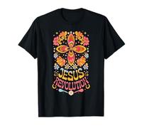 Jesus Revolution Christian Faith Retro Groovy Hippie Fleur T-Shirt