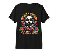 Jesus Revolution Christian Faith Retro Groovy Hippie Fleur T-Shirt Haut de Gamme