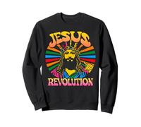 Jesus Revolution Christian Faith Retro Groovy Hippie Flower Sweatshirt