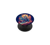 Jesus Riding in Space T-Rex Dinosaure Meme Sci-FI Believers PopSockets PopGrip Adhésif