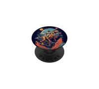 Jesus Riding in Space T-Rex Dinosaure Meme Sci-FI Believers PopSockets PopGrip Adhésif