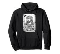 Jésus Roi de Cœur - Amateur de Jeux de Cartes chrétien Sweat à Capuche