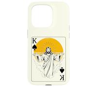 Jésus, Roi de Pique, Carte à Jouer, Foi Chrétienne Coque pour iPhone 15 Pro